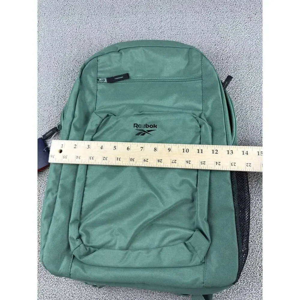 Reebok Jaylen‎ Backpack Green 20L Capacity Multi Pocket Zip Logo School & Travel